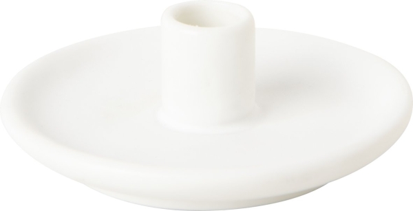 IHR Kerzenhalter weiß Keramik Kerzenständer für kleine Stabkerze mit D 1,3 cm