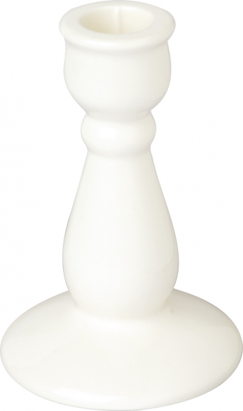 IHR Kerzenhalter, Kerzenständer milch- weiß für Stabkerze, Candle holder white, aus Keramik