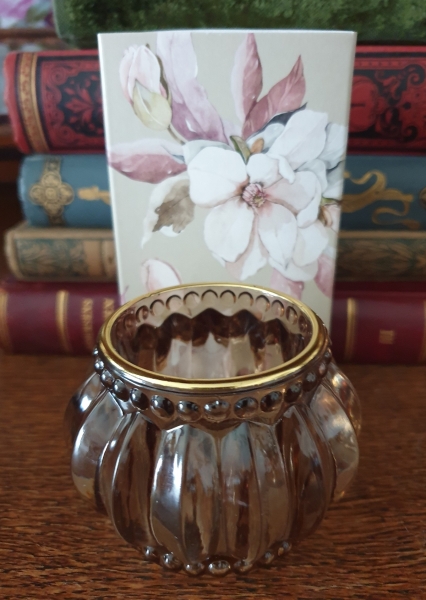 Set - IHR Teelichthalter h 5 cm braun + Streichhölzer Eloise linen für Feste